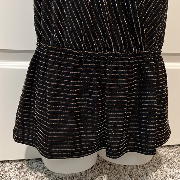 NWT - Michael Kors Black + Gold Blouse - Picture 3 of 7